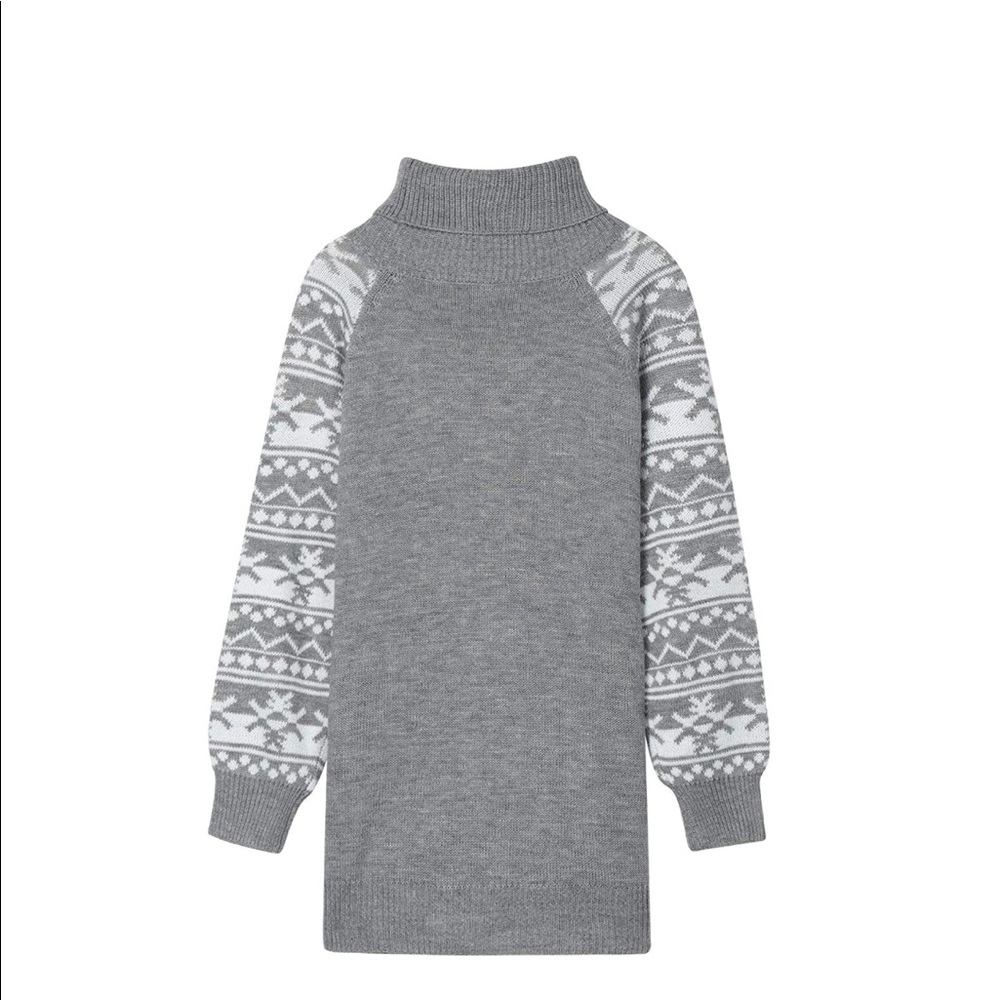 Loose Turtleneck Oversize Pullover Sweater Dress - Picture 4 of 8